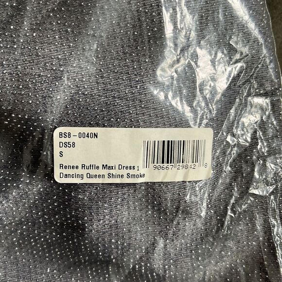 Show Me Your Mumu Renee Ruffle Maxi Dress Dancing Queen Shine Smoke NWT - Picture 4 of 4